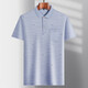 SEPTWOLVES daddy's lapel ice silk short-sleeved T-shirt middle-aged men's casual T-shirt middle-aged and elderly thin POLO shirt summer clothes T ice silk-9923 blue real pocket M 48/165