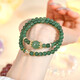 [Sélection stricte de l'approvisionnement en cristal] Crystal Crystal Green Bracelet Double cercle Crystal Crystal Crystal Gift Bracelet pour femmes Z1483 Green Strawberry Crystal Double Circle Bracelet