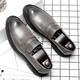 
UETEEY men's trendy British style lazy loafers business formal wear breathable casual leather shoes 9715-D black 38