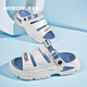 Yierkang Pantoffeln Männer tragen nicht rutschdicke alleinige Outdoor-Gefühl für Sommer im Freien im Freien mit zwei Ländern Strand Sandalen Herren trendige Sportsandalen Weiß und Blau 42