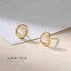 Qi Xiaomi 999 pure silver cat's eye stone earrings for women 2025 new niche high-end ear piercing earrings light luxury bestie ear jewelry 999 pure silver earrings-gold (price of two)