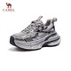 Camel (CAMEL) Silver Moon Outdoor Retro Dad Shoes Thick-soled Casual Shoes L24A283742 Gray/Gun/Black 38