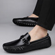
Light luxury brand beanie shoes for men in summer new men's genuine leather business British style casual leather shoes daddy driving shoes 9922 black 37