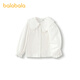 Balabala shopping mall same style children's clothing girls long-sleeved shirt pure cotton white shirt 2025 spring new top original white 10101 100