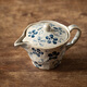Tonghe Japan imported indigo dyed camellia teapot Japanese retro small fresh ceramic filter teapot afternoon tea tea set indigo dyed camellia teapot with tea filter 330ml