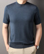 OLJ Luxus High-End-Marke mit Wolle kurzärmelig T-Shirt Herrenfarbe gestricktes T-Shirt Rund Hals Korean Casual Pendler Top Fashion Brown L 175