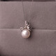Fat Donglai same style natural pearl pendant freshwater flat round 9-10mm s925 silver necklace purple pendant + 40cm chain 9-10mm