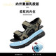 rowilos sandals men's 2025 summer new outdoor sports soft sole non-slip driving beach shoes versatile wading leisure sandals Comfortable soft sole non-slip HHSA9230 green 38 standard leather shoes size