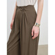 Self-exquisite small drooping micro-scisor casual pants for women 2025 new wide-leg pants high waist slimming straight-leg pants trousers vegetarian brown S (size: 3)