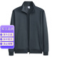 3543 Jihua official flagship autumn and winter men's coat jacket stand collar cardigan zipper top black 4XL
