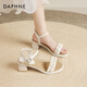 Sandales de Daphne pour femmes 2025 Nouvelle jupe de tenue d'été avec de beaux talons hauts pour les chaussures pour femmes avec des talons épais à bout ouvert sur blanc 36