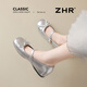 Zhr Mary Jane Chaussures féminines Summer Summer Haut-Arc Single Chaussures Real Cowhide Sweet Women's Shoes Ah687 Silver 36