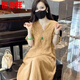 Hengyuanxiang new Chinese style embroidered ramie dress for women 2025 summer new style loose casual linen long skirt light purple L recommended 115-130Jin [Jin equals 0.5 kg]