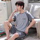 Mu fengqing Herren-Pyjamas für die Sommerkleidung für Männer in der Kurzärmer-Kurzleiste für den Sommer für den Sommer mittleren Alters und Fett-Plus-Größe Set 9922 [H-Serie Herren-Kurzärmel-Shorts Set] l [vorgeschlagen 100-130 Jin [Jin gleich 0,5 kg]]