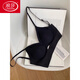 Langsha (Langsha) ausgehöhlte U-förmige u-förmige Rückenless Heiße Girl Unterwäsche Hosentender BH Frauen Sommer Schönheit Rücken cooler sexy Gathering Bra White + Black (zweiteiler) s Vorgeschlagen 70A/70b