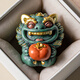 2025 New Chinese Style National Trend Creative Good Persimmon Housewarming Decoration Thread Incense Insert Indoor Aromatherapy Ornament Green Sandstone Color Gold Good Persimmon Wind Lion Ornament_Baweixian Incense Appraisal Pack No Specifications
