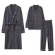 
2025 new autumn and winter style plus velvet pajamas men's velvet thickened nightgown plus size home clothes three-piece set km9196-3 one size l