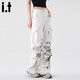 : Chocoolate It Multipocket-Arbeitsjeans für Frauen im Sommer 2025 neuer Stil personalisierter Graffiti-Weitbein-Hosen weiß [offizieller Authentic] xs