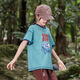 TTPMER children's short-sleeved T-shirt 2025 summer and autumn boy cool girl loose versatile top T-shirt trendy beige 1048 [cotton style] 110 (recommended 32-44Jin [Jin equals 0.5 kg])