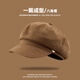 Reba's same beret for women 2025 new style with big head circumference and face, Korean style brown painter's hat, plus size, autumn and winter, mocha color, three-dimensional, stylish, versatile, plus size, one size fits all (54-60cm)
