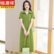 Hengyuanxiang Polo Neck Robe Cotton Coton Femme Femme Summer Milieu mi-longueur Line Casual Large Taille T-shirt à la mode mince Black 9859 S 90-100JIN [Jin est égal à 0,5 kg]