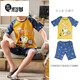 Mikeshan 100% cotton pajamas for men spring and summer short-sleeved shorts Korean cartoon students young and middle-aged home clothes can be worn outside 1389# S small size code height 143-150b