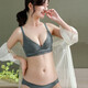 
Urban beauty girl lace underwear suit sexy, no steel ring thickened small breast 3-breasted no marks on top 1389 pattern black 70A 32