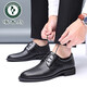 Woodpecker head layer cowhide men's sandals summer genuine leather hollow leather shoes business casual height-enhancing British lace-up men's shoes 9928 black height-enhancing hollow sandals 38