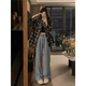 Retro plaid shirt for women in summer 2025 new shirt design thin style with top coat for women Navy blue M Recommended 95-110Jin [Jin equals 0.5 kg]
