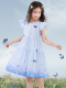 Disney Girls 'Kleid Sommer-Baumwoll-Kinderrock 2025 Neue mittlere bis große Kinder modische Prinzessin Rock Dünne Sommerkleid Dream Blau 150 cm