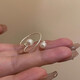 Niche high-end multi-layered pearl ring for women simple plain ring opening adjustable index finger ring 1 ring