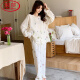 
LangSha confinement clothing spring, autumn and summer postpartum thin pure cotton gauze pregnant women pajamas breastfeeding and feeding home clothes pure cotton gauze: A1047 L Recommended 115-130 Jin [Jin equals 0.5 kg] wear]