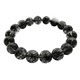 Una cosa, una imagen, brazalete brasileño de cristal negro para el cabello negro, hombres y mujeres de cristal de cristal negro, cristal de cristal de titanio fino y liso de titanio.