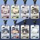 Tarjeta de tarjeta periférica de Wanyang Prisoner Reloj Tarjeta periférica Identidad 5 Conjunto de tarjetas de clip deslizantes Señal de la escuela y tarjeta de acceso al metro Identidad de doble cara 5-S14066 Conjunto de tarjeta + Pulsera blanca