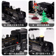 LNGA Landgre Children's Retro Steam Metal Train -Trendmodell Simulation Hochgeschwindigkeitsschiene Langes Elektromodell -Gleis Spielzeugsatz Pkw -Car - 1 Front 3 Wagen Batterieversion