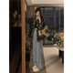 Retro plaid shirt for women in summer 2025 new shirt design thin style with top coat for women Navy blue M Recommended 95-110Jin [Jin equals 0.5 kg]

