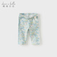 
David Bella children's cropped pants girls antibacterial anti-mites and anti-mites for girls baby summer casual pants