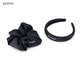 AJIDOU Ajidou headband birthday gift for women, fashionable floral headband, large intestine hair band, hair accessory for girlfriend, wife, black 1 piece