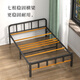 Brother Sheng folding bed single double folding bed soft support rental house household hard board office nap simple portable elegant gray 120cm wide [soft support + thickened frame]