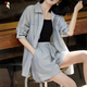 
Woodpecker Firefly Summer Summer Sunscreen Shirt Jacket/Shorts Set Fashion Simple Lazy Two-Piece Set Women Green S