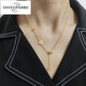 Iosn999 Pure Gold Small Waist Necklace 5G Hard Gold Pure Gold Transfer Bead Pendant Clavicle Chain as a Gift for Your Girlfriend Pure Gold Small Waist + Necklace Set About 5.6g