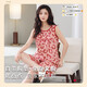 Pajamas for women in summer sleeveless suspender vests can be worn on the outside, cute cartoon plus size home clothing two-piece set 9859 vest shorts with chest pad 3XL 160-180/Jin[Jin equals 0.5 kg]