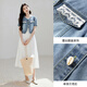 
Xiangying denim short jacket for women 2025 summer new retro washing denim style blue small short-sleeved top denim blue M 160/84A/95-110Jin[Jin equals 0.5 kg]