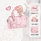 Ai Luxi Bags for Women with Niche Design Pink Bear Presbyterian Bowling Boston Crossbody Bag Handbag Sweetheart Powder