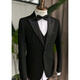 CEO Yageol Bräutigam Hochzeitsanzug Set Herrenkoreaner Schlanker Geschäftsformat Hochzeit Host schwarzer schwarzer Einzelbrust (Anzug + Hosen) m