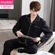 
Modal pajamas men's spring and autumn pure cotton long sleeve men's autumn and winter all cotton men's autumn plus size autumn home clothing set 13063 picture color M (165): Suitable for 100-125Jin [Jin equals 0.5 kg] wearing