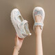 Women's shoes 2025 summer new breathable and lightweight Mary Jane Velcro one foot thick sole anti-slip slow step mother's shoes YGNX-677 blue 40