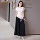 Ehangy light luxury brand dress for women 2025 summer new style fashionable and versatile slim temperament and age-reducing high-end skirt bean green + black S