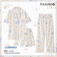 
Shiganu 2025 new summer women's pajamas three-piece set pudding dog short-sleeved home clothes large size cute couple outfit Spring Qixi Festival Yunduo Cotton-J9901# Paradise Puppy Three-piece Set M [Suggestion 75-100Jin [Jin equals 0.5 kg]]