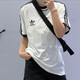 阿迪达斯 （adidas）三叶草短袖男装2025新款纯棉运动服宽松休闲服透气T恤女 IA4877/经典黑/长袖/纯棉/情侣11 175 /96A/M